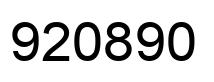 Number 920890 black image