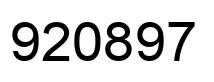 Number 920897 black image