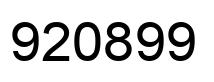 Number 920899 black image
