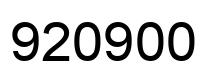 Number 920900 black image