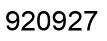 Number 920927 black image