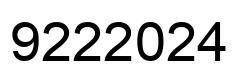 Number 9222024 black image