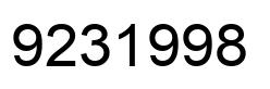 Number 9231998 black image