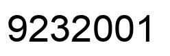 Number 9232001 black image