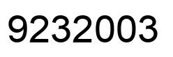Number 9232003 black image