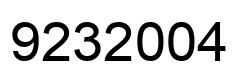Number 9232004 black image