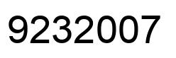 Number 9232007 black image