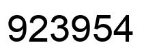 Number 923954 black image