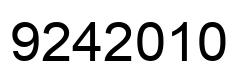 Number 9242010 black image