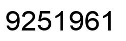 Number 9251961 black image
