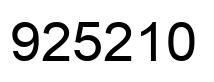 Number 925210 black image
