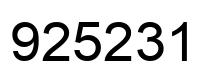 Number 925231 black image
