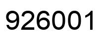 Number 926001 black image