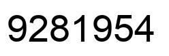 Number 9281954 black image