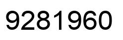 Number 9281960 black image
