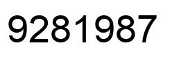 Number 9281987 black image