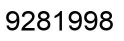 Number 9281998 black image