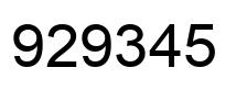 Número 929345 imagen negro