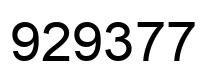 Número 929377 imagen negro