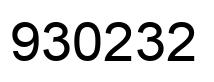 Number 930232 black image