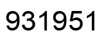 Number 931951 black image