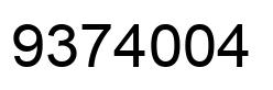 Number 9374004 black image