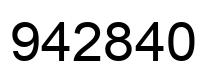 Number 942840 black image