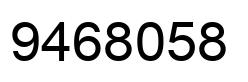 Number 9468058 black image