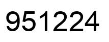 Number 951224 black image