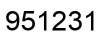 Number 951231 black image