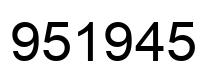 Number 951945 black image