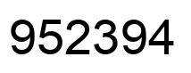 Number 952394 black image