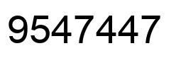 Number 9547447 black image