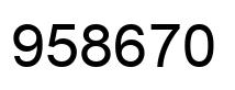 Number 958670 black image