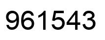 Number 961543 black image
