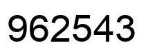 Number 962543 black image