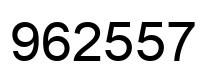 Number 962557 black image