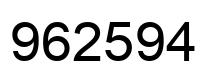 Number 962594 black image