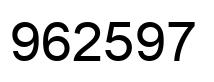 Number 962597 black image