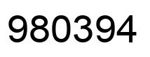 Number 980394 black image
