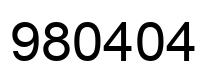 Number 980404 black image