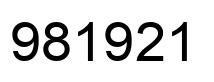 Number 981921 black image