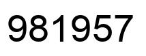 Number 981957 black image