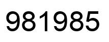 Number 981985 black image