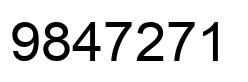 Number 9847271 black image