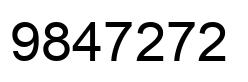 Number 9847272 black image