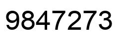 Number 9847273 black image