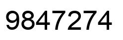 Number 9847274 black image