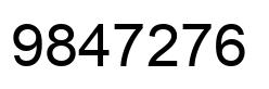 Number 9847276 black image