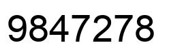 Number 9847278 black image